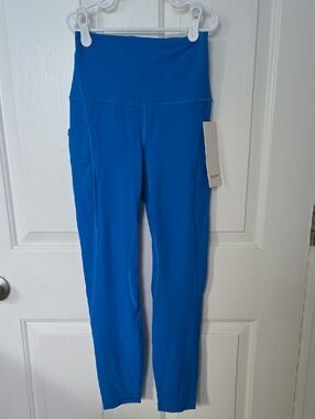 lululemon athletica Bright Blue High-Waist Leggings Pockets NWT